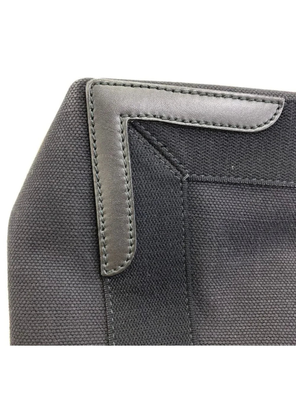 Balenciaga Navy Cabas Handbag Canvas Leather